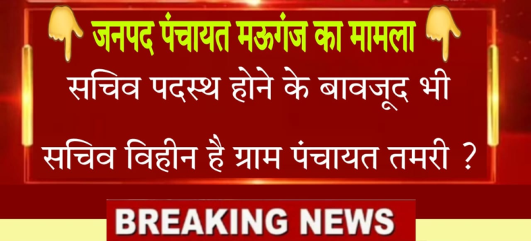 सचिव पदस्थ होने के बावजूद भी सचिव विहीन है ग्राम पंचायत तमरी पदस्थ सचिव दिनेश कुशवाहा का आज तक लोगों ने नहीं देखा चेहरा